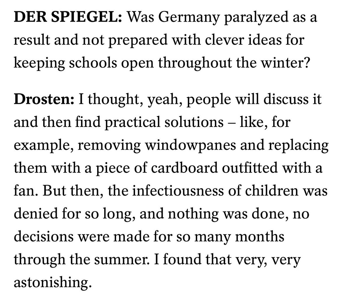 Interesting in-depth interview with Christian Drosten, one of the world’s leading virologists, on the risk posed by variants such as #B117, the value of #ZeroCOVID, the role of children in the pandemic, and more.

H/T: <a href="/Facts_n_Facts/">L'Actu COVID19 en Perspective</a>.
spiegel.de/international/…