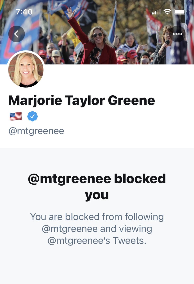 I was blocked by  @mtgreenee.