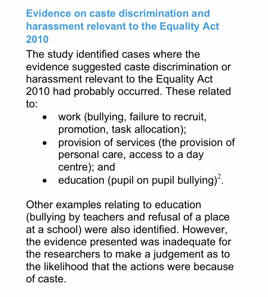 The report mentions the caste system frequently, this report would be very useful for GCSE RE teachers. I wish I had seen it previously.  https://assets.publishing.service.gov.uk/government/uploads/system/uploads/attachment_data/file/85524/caste-discrimination-summary.pdf