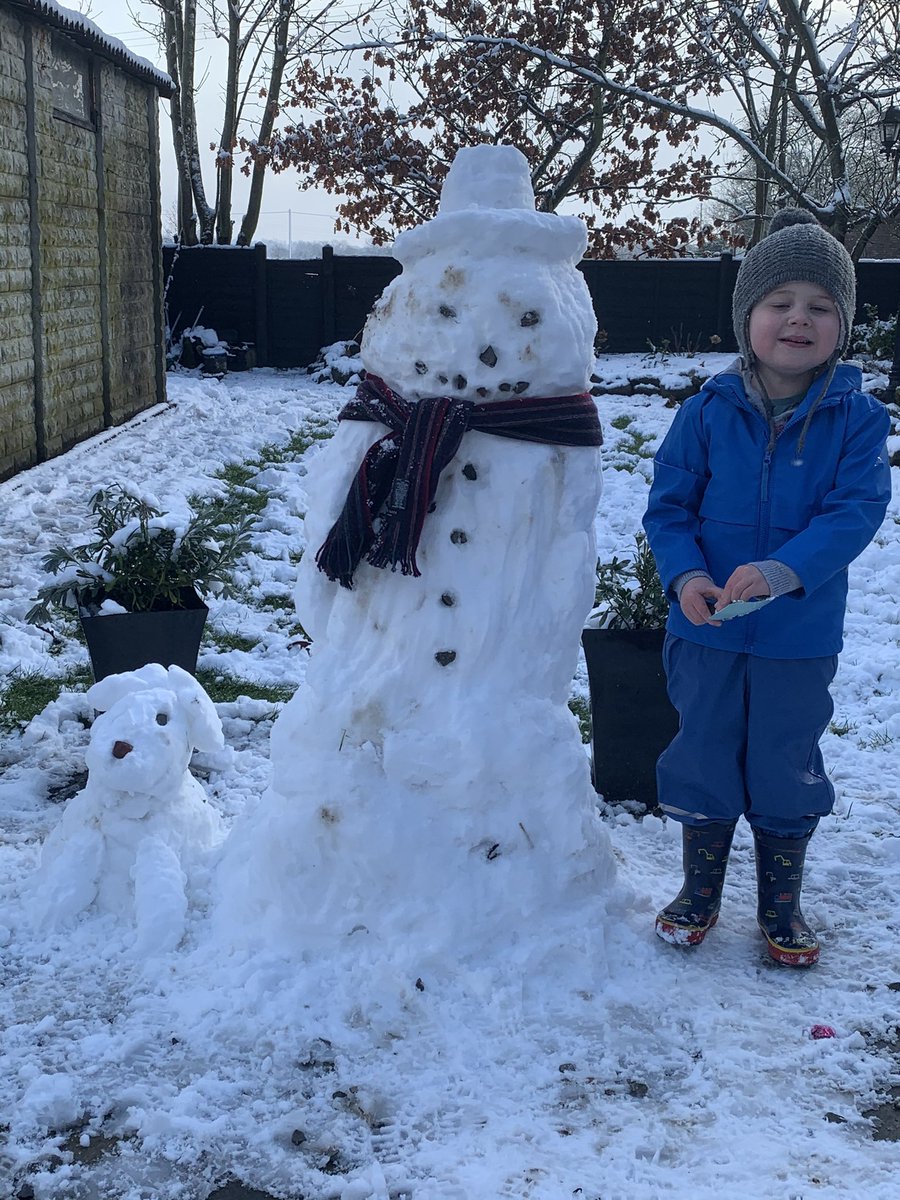 #thesnowdog and #thesnowman return with a little help from the foreman. Xx