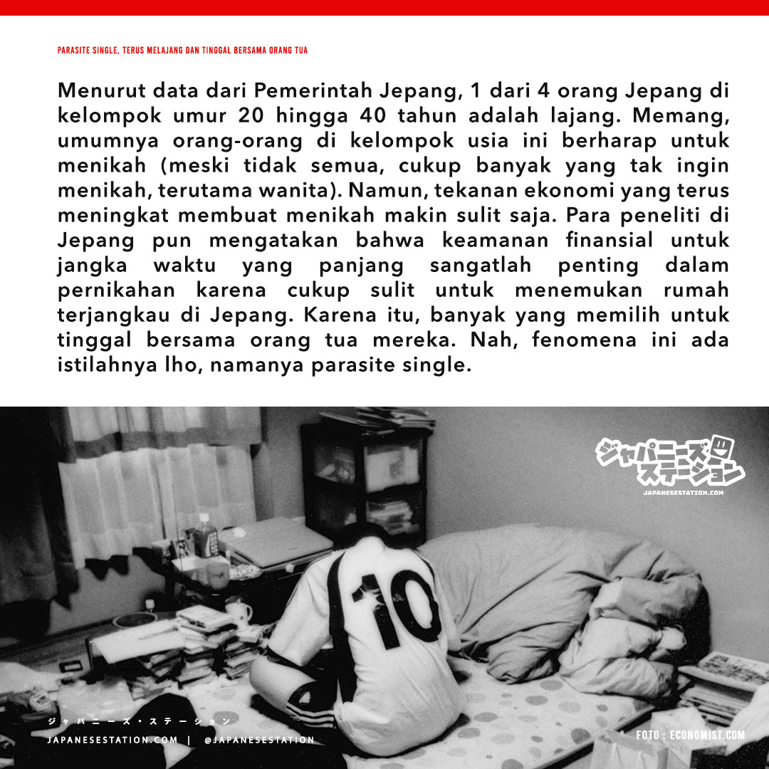 JapaneseStation's tweet photo. Apakah kamu #jomblo? Atau menganut paham "#singlehappy life"?

Jangan-jangan, bisa jadi kamu termasuk golongan Parasite Single! 😱😱 https://t.co/OQMQzltnG0