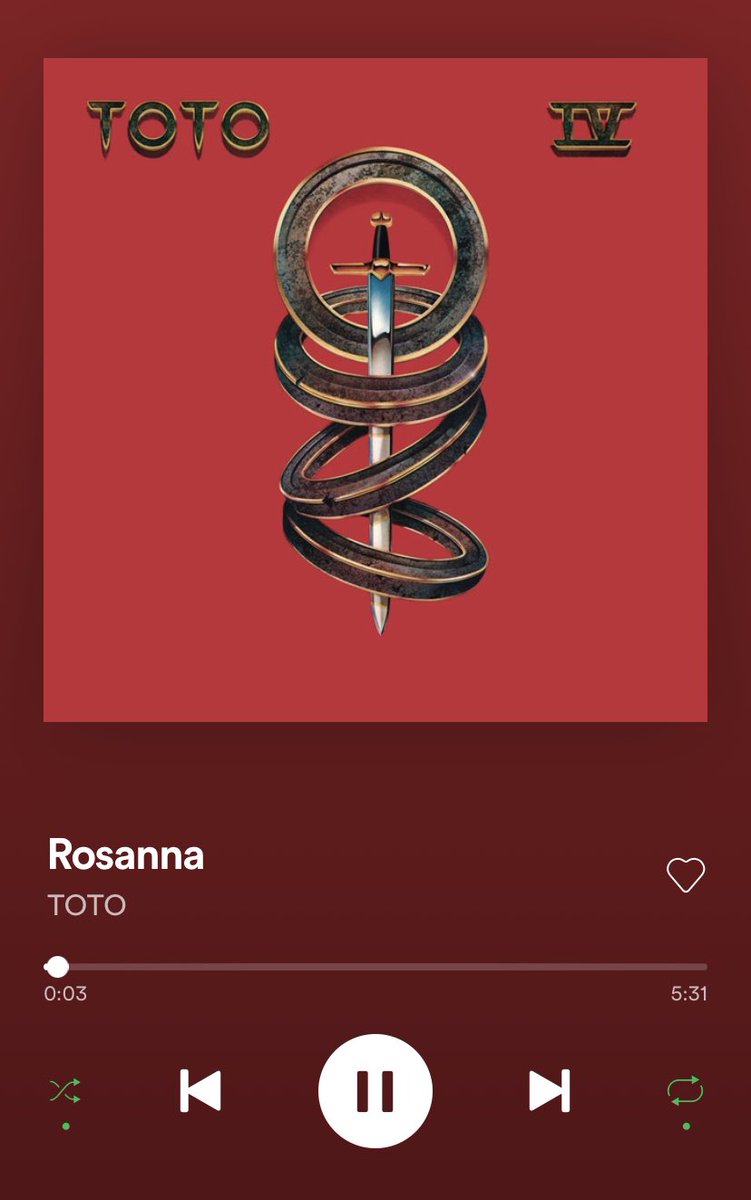 itsjamieblack's tweet photo. Unpopular opinion: “Rosanna” is better song than “Africa” 🔥 https://t.co/1HhlY9D9HH