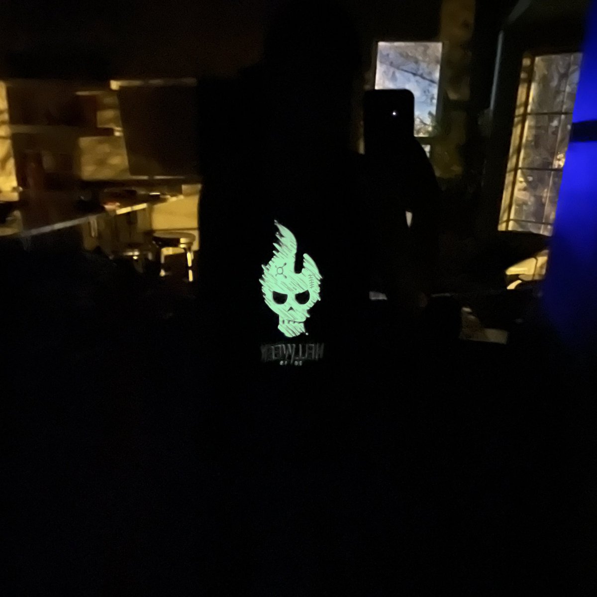 DrACadle's tweet photo. When you’re heading to @orangetheory before dawn and you catch a glimpse of your glow-in-the-dark hell week t-shirt on your way out...

#orangetheoryfitness #OTFhellweek https://t.co/rNtrkGNgVZ