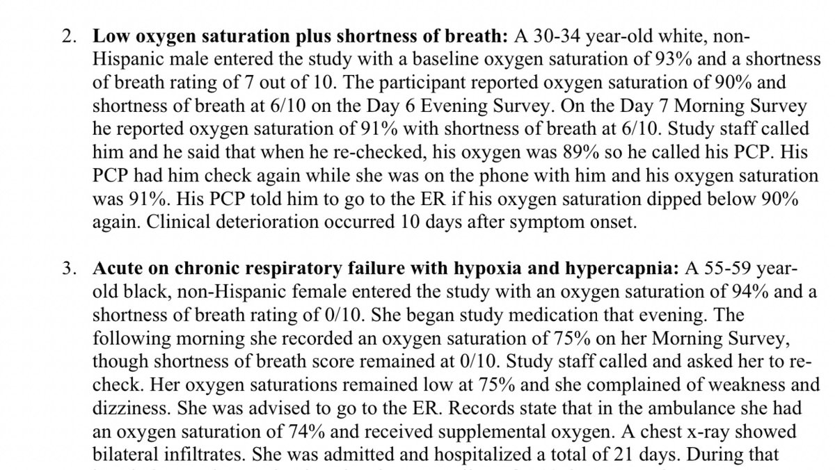 Here we are, third one. Chronic respiratory failure. Would have had maybe one evening dose of fluvoxamine in other arm and still ended up the next morning with sats of 75% in hospital. Not even short of breath! That is problem with dyspnoea as an outcome