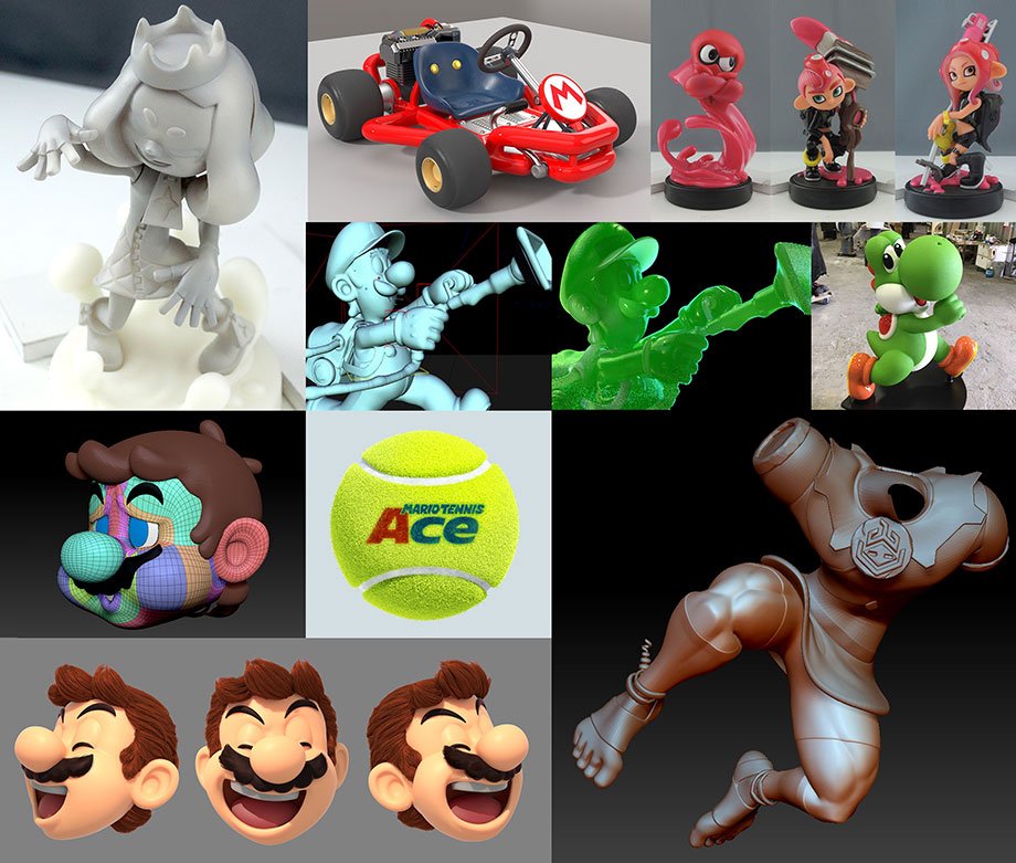 - 3D models- 3D models- Illustration process- Super Mario Maker 2 design process