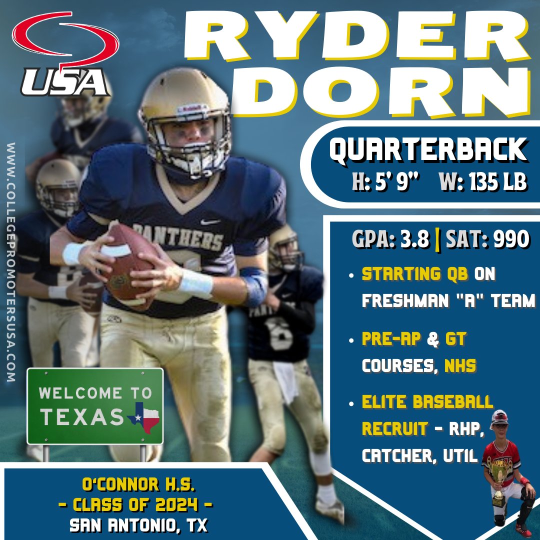 SATXrecruiting's tweet photo. 🔦 It's a Saturday #StudentAthlete Spotlight! 🔦 

🤠 Check out these 4️⃣ Texas recruits from the football field 🏈, to the baseball diamond ⚾️ and on the basketball court! 🏀

1️⃣ Newly committed 2021, ✌️ stud 2022's, and an elite 2-sport Freshman 2024 recruit! 👀

#Recruiting101 https://t.co/4jFTjPscNT