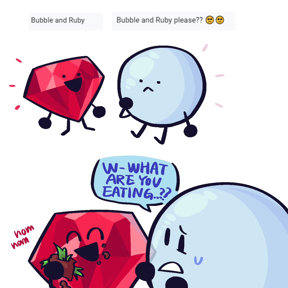 Ruby and Bubble!! Sorry for late AAA #bfb #뫄퀘박스