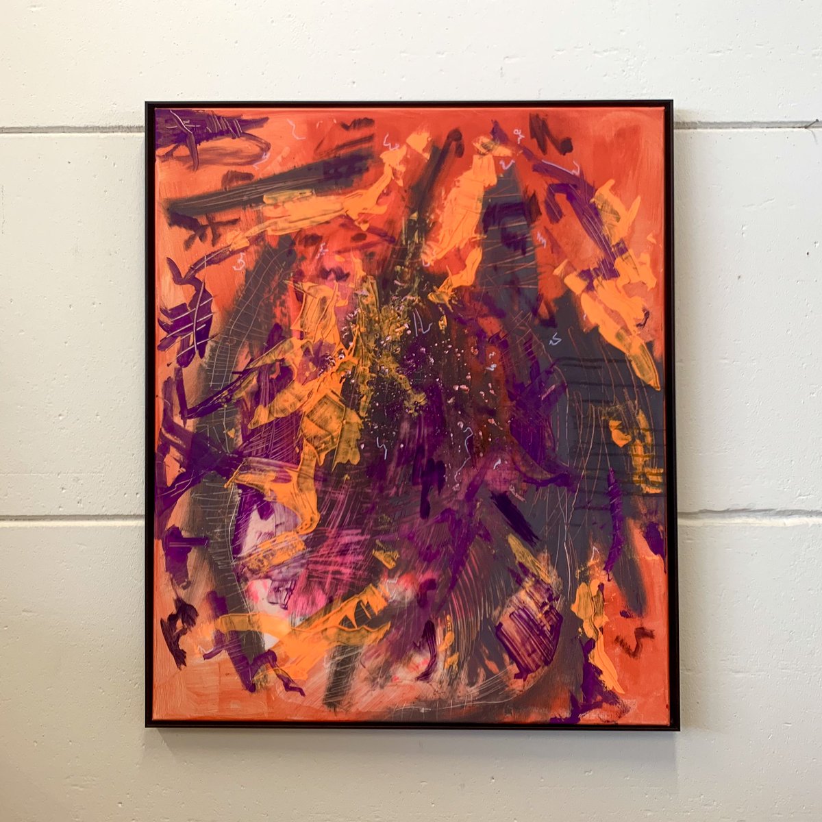 IMPACT / 2021 / 80x95cm / acrylic, epoxy resin, silicon oil on canvas / framed        #painting #acryliconcanvas