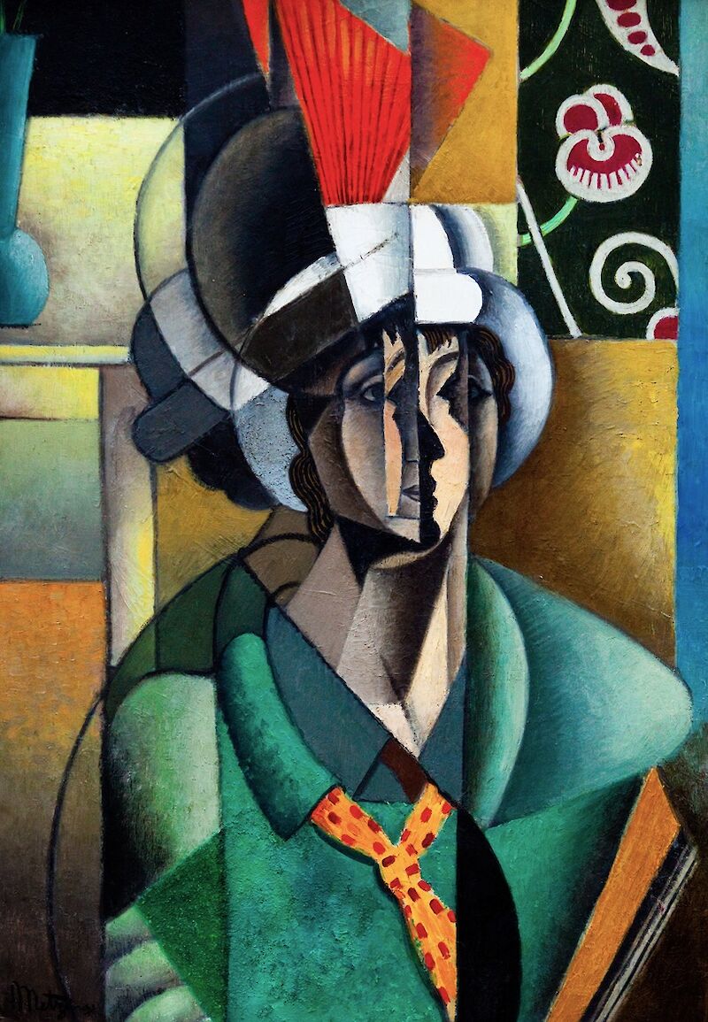 GodPikasso's tweet photo. Según evolucionaba creo un cubismo espectacular cercano al collage. Como si cortaras y pegaras tiras de hojas donde antes hubieras pintado obras "normales" ✂️

Es muy difícil y diferente a todo el cubismo que habrás visto. Y es una pasada 😱

Un genio de las #VanguardiasSXX https://t.co/9EvPbvv9Iv