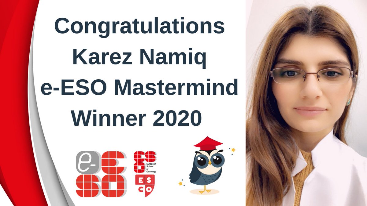 ESOncology's tweet photo. Did you know that #e_ESO has a quiz after each session, and at the end of the year the person who wins the most Mastermind quizes is granted a prize! Well done to Karez Namiq from Iraq for winning the 2020 e-ESO Mastermind https://t.co/B9kWLjxqB8 #distancelearningisfun https://t.co/BejhRentaP