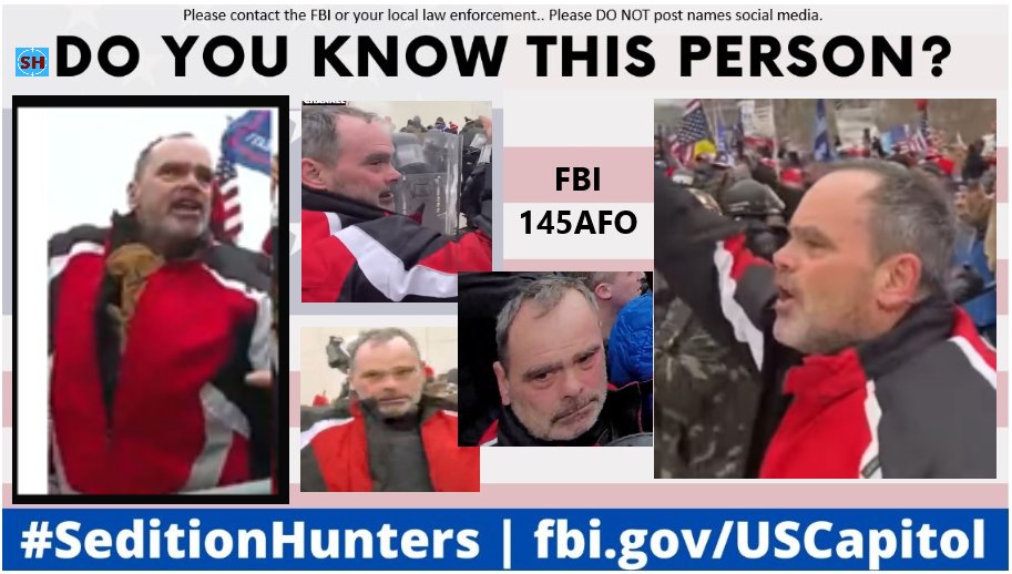 SeditionHunters's tweet photo. Please share across all platforms. Do you Know this person?? Please contact the FBI with ID 145-AFO if you do! #SeditionHunters #DCRIOTS #CapitolRiot  #Doyouknow Please DO NOT post names on social media #eyegouger https://t.co/tvk6WcAvRK