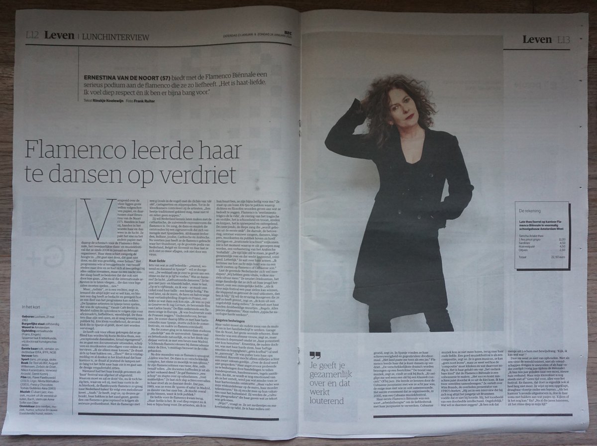 IN DE MEDIA ✨ Flamenco Biënnale Directeur Ernestina van de Noort vertelt in het NRC Handelsblad van vandaag over haar liefde voor flamenco.

nrc.nl/nieuws/2021/01…