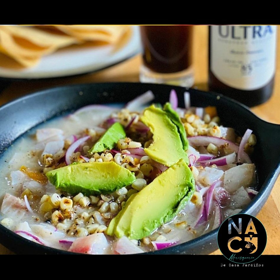 ¿Ya probaste nuestro Exquisito Ceviche Peruano? es una deliciosa opción acompañado de una cerveza bien Fría #cevicheperuano $160 #cerveza $30 Pidelo de Robalo o Huachinago (precio según gramaje)