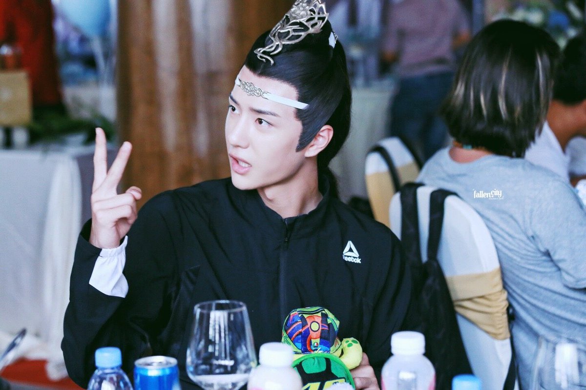 yibo with lan wangji hair in casual getup is my favorite