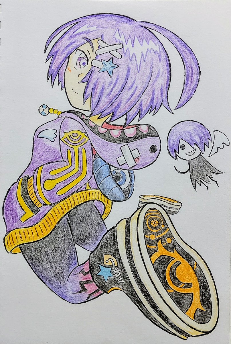 #このタグを見た人は推しの初描きと現在の絵を載せる
わかり易いようにモチーフは寄せてみた( 2020~2021 )