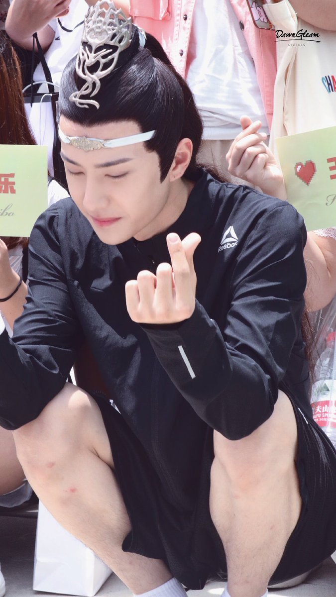 yibo with lan wangji hair in casual getup is my favorite