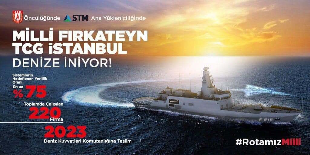 akmeseibrahim's tweet photo. #RotamızMilli HEDEFİMİZ BELLİ... ⚓
Ülkemizin gururu MİLGEM Projesi’nin 5.gemisi, 
Milli Fırkateynimiz "TCG İstanbul" denizlere indi. 

Cennet Ülkemize ve Aziz milletimize hayırlı olsun... 🇹🇷 🇹🇷
#MAVİVATAN #TCGİstanbul https://t.co/2dwwKXhRCz