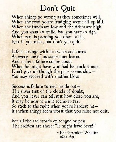iRadhikaGupta's tweet photo. Don’t quit.  The saddest words are, it might have been. https://t.co/kxt06MqF9T
