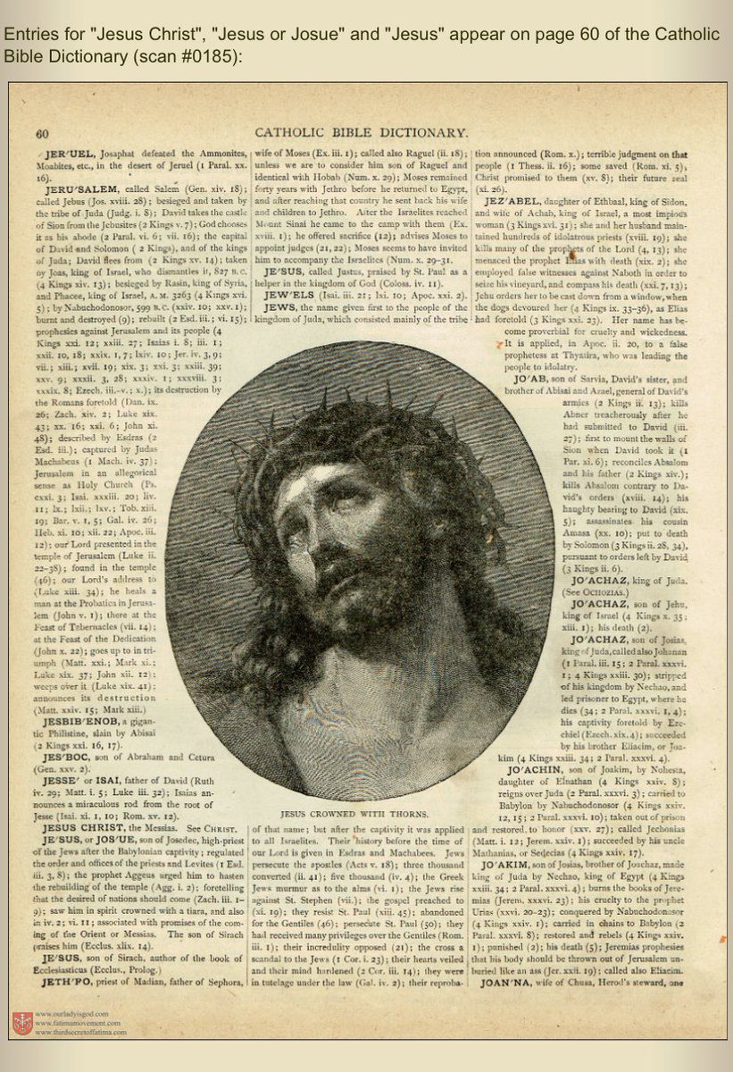 Entries for "Jesus Christ", "Jesus or Josue" and "Jesus" appear on page 60 of the Catholic Bible Dictionary
