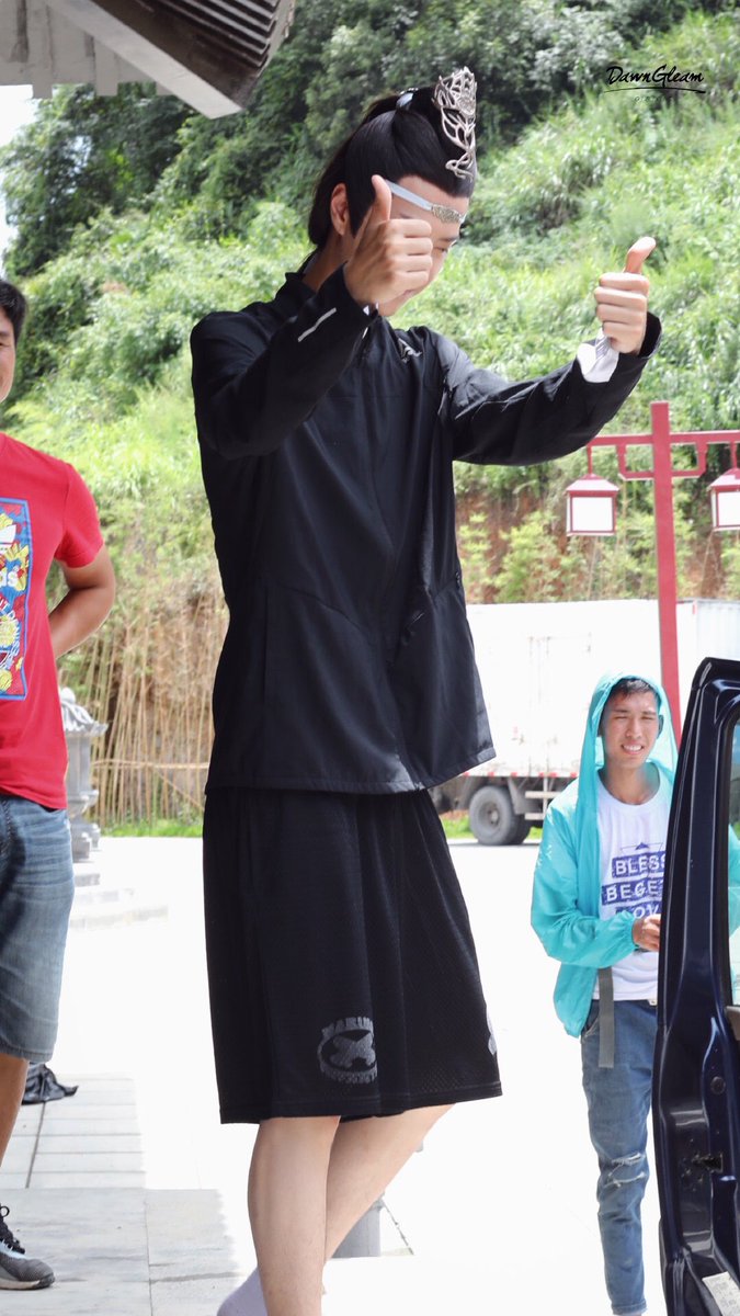 yibo with lan wangji hair in casual getup is my favorite