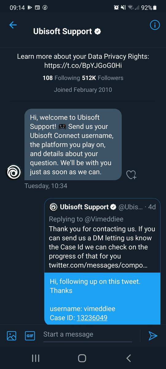 @UbisoftSupport I sent it on Tuesday and have been waiting for an answer since then, you may need to check your dm requests