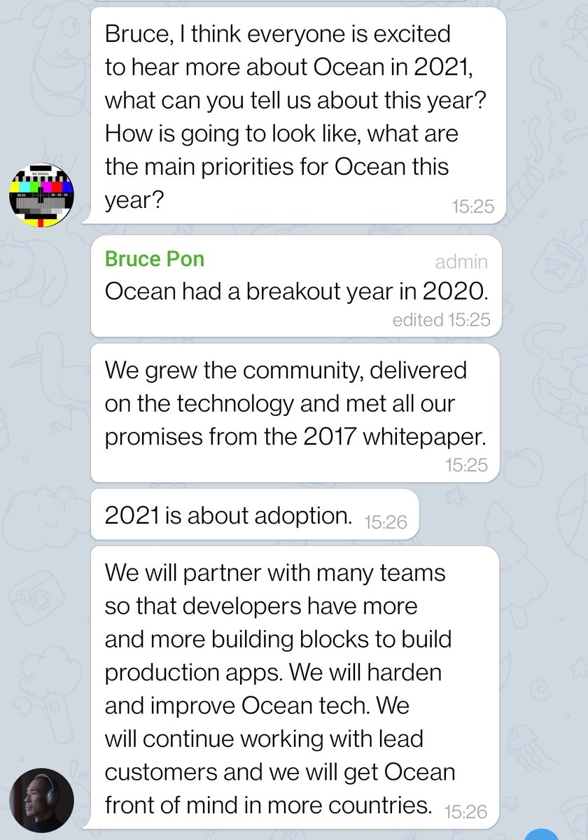 "2021 is all about adoption" -  @BrucePon & soon enough we will begin to see this adoption come to fruition which will push  $OCEAN into double figures in terms of $. OCEAN is ranked #97 marketcap. This IS a top 20 if not top 10 mcap project which will be realized THIS YEAR (11/n)