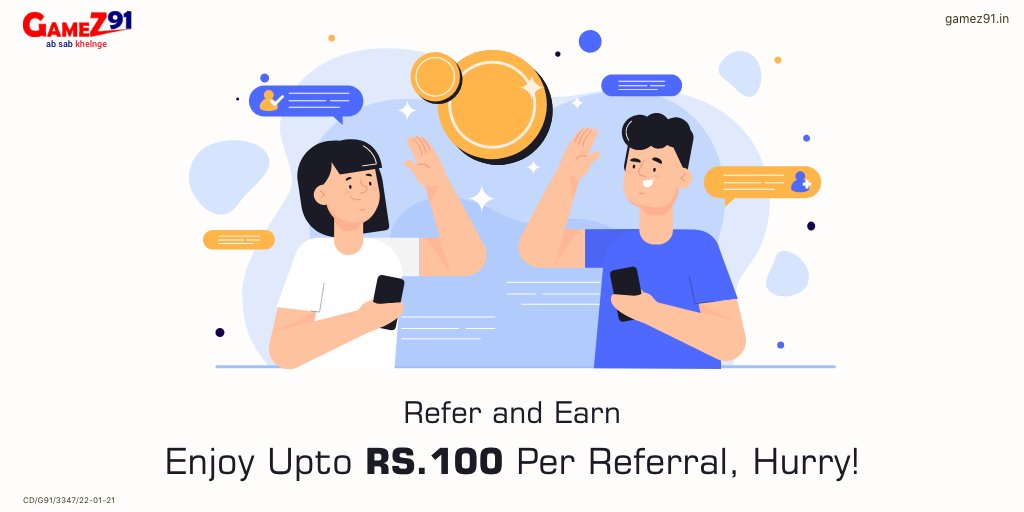 GameZ91official's tweet image. Get‌ ‌a‌ ‌chance‌ ‌to‌ ‌play‌ ‌and‌ ‌enjoy‌ ‌different‌ ‌online‌ ‌games‌ ‌with‌ ‌your‌ ‌family,‌ ‌friends,‌ or‌ ‌anyone!‌
Just‌ ‌refer‌ ‌&amp;amp;‌ ‌earn‌ ‌referral‌ ‌bonuses‌ ‌on‌ ‌games91.in!‌
#GameZ91‌ #Games91‌ #AbSabKhelenge‌ #Onlinegames‌ #Skilledgames‌ #Fantasygames‌
