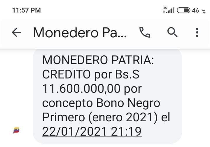 BonosSocial's tweet photo. En el dia de ayer #22Ene se inicio la entrega del Bono #NegroPrimero (enero 2021) para los Cuerpos del Estado de Seguridad a través del @CarnetDLaPatria.

 #23ETriunfoDelPueblo
@NicolasMaduro @Mippcivzla @ViceVenezuela @VTVcanal8 https://t.co/6EYMQcDEeR