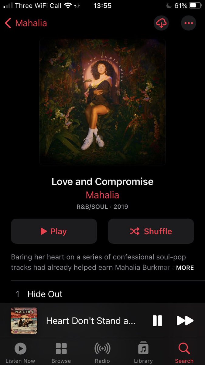 Love and Compromise- MahaliaA great blend of pop and R&B from one of the fastest growing artists out of the UK. Her song themes of love and heartbreak and recovery are pretty standard for R&B but the catchy production makes it feel more memorable than your average album.
