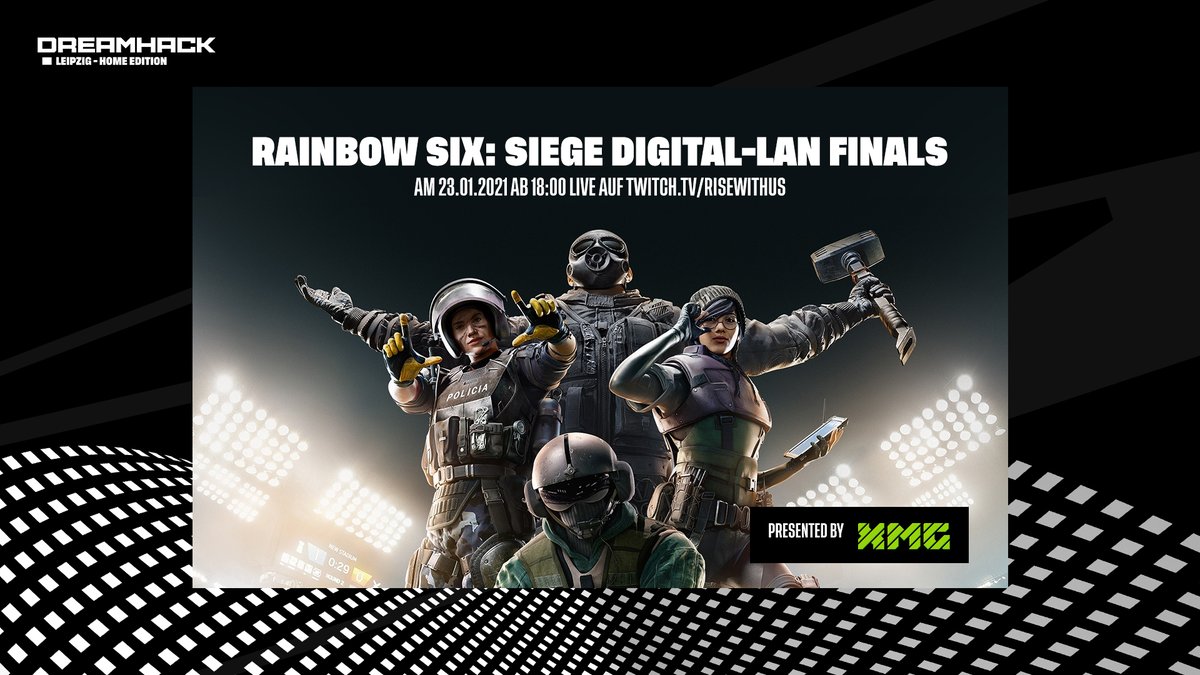 Willkommen zur @DreamHackDE Leipzig Home Edition!
In wenigen Minuten starten die R6 Digital-LAN Finals presented by <a href="/xmg_gg/">XMG</a> 🥳 

Das heißt für euch: Jogginghose anziehen, Snacks vorbereiten, und einschalten! #DHDE21

👉  twitch.tv/risewithus