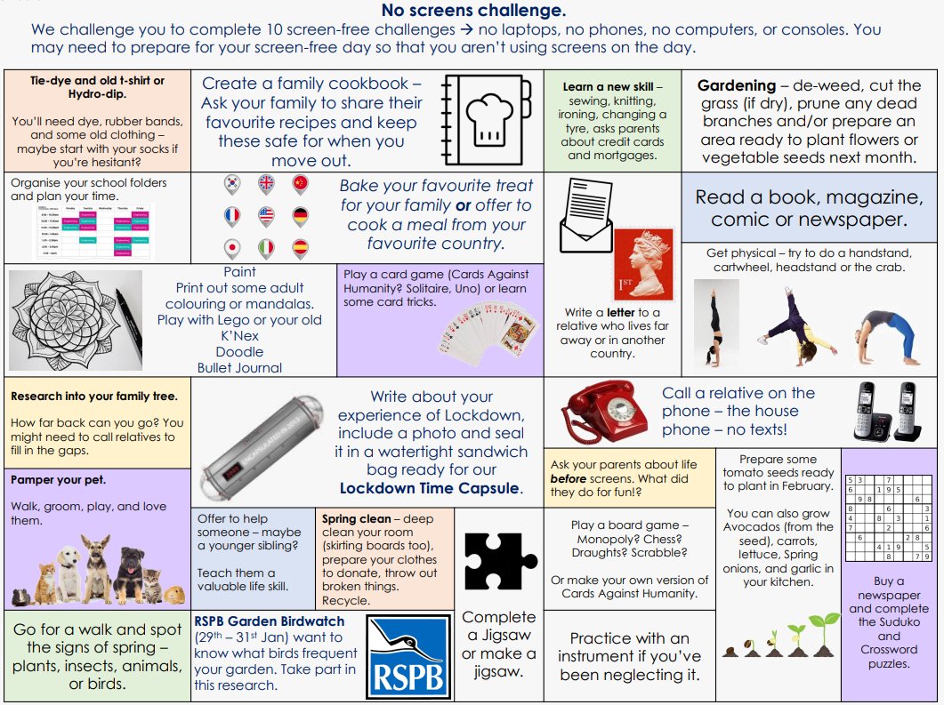 Findlotte's tweet image. Screen-free challenges. 

#Noscreens #ScreenFree