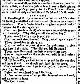 (1/3) This comes courtesy of some great research from my cousin Tom. It’s from an 1896 edition of the Tuam Herald in County Galway, about a court appearance by our grandfather’s brother Patrick, who was 16 at the time.