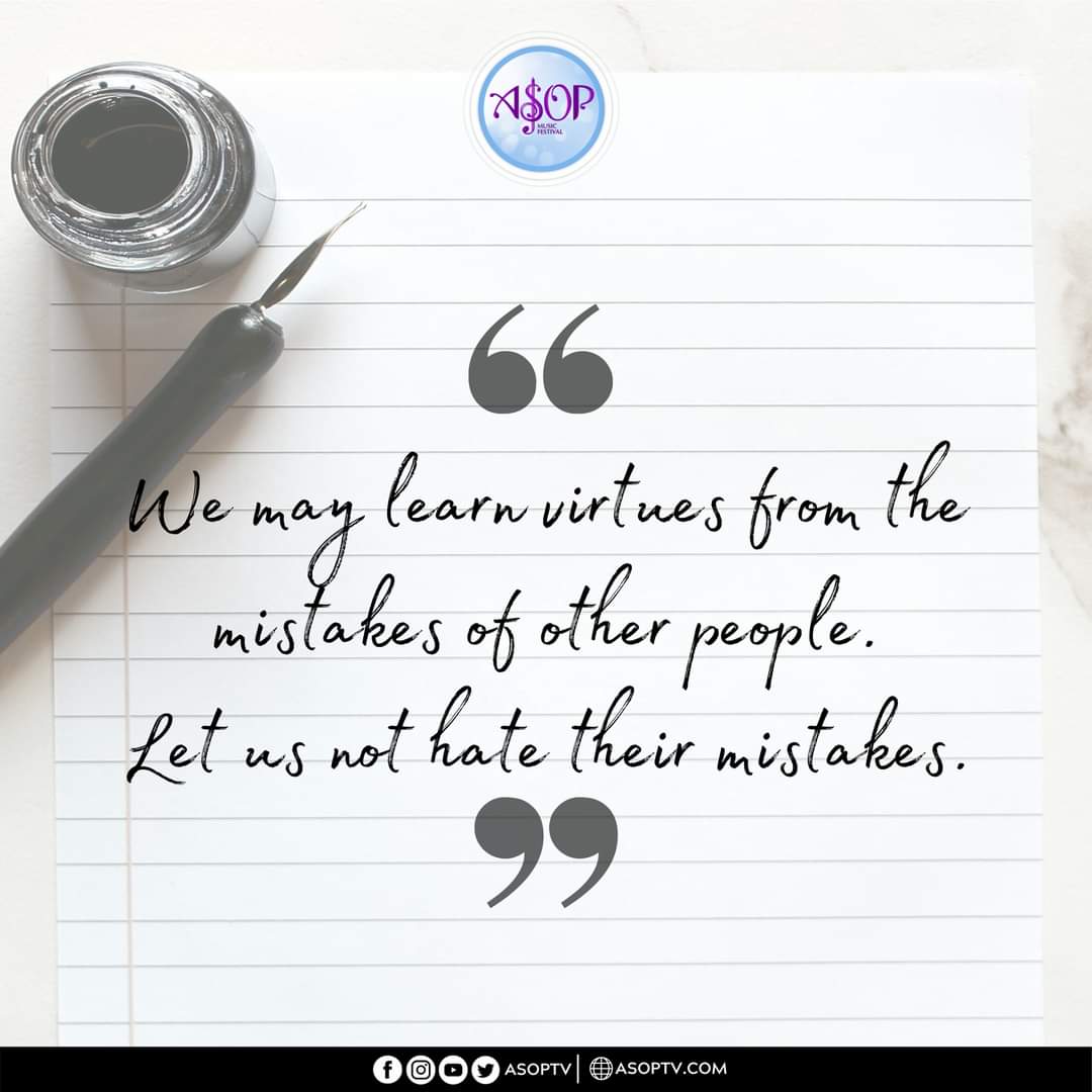 jonavel_faulve's tweet photo. "We may learn virtues from the mistakes of other people. Let us not hate their mistakes."
#UnderstandingIsAGift
#IPraiseYourName
#SongsAndSpirits https://t.co/cw2g9zx7r9