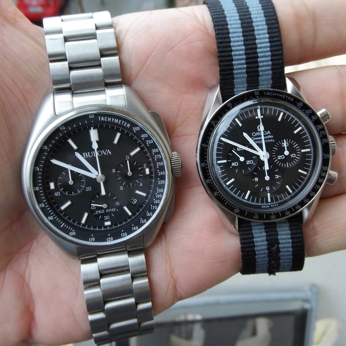 smartalix's tweet photo. Is the #Bulova #LunarPilot just an #Omega #Speedmaster copy? In the latest episode of #TalkingTimepieces we compare the two and make an assessment.
.
https://t.co/79NQNr1AXG
.
#watches #chronograph #spacewatch #moonpilot https://t.co/l2UeILiAle