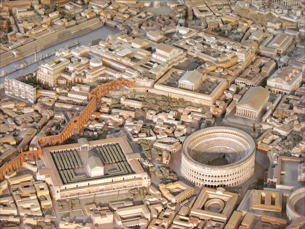 8) After the fall of Nero, Vespasian set about reclaiming the urban centre of Rome for the people - most famously filling in Nero's lake for his new Flavian Amphitheatre. Vespasian had thrived under Claudius and they had even shared a consulship in 51 AD..  #LostRome