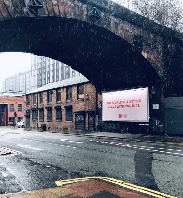MancPictures's tweet photo. A meaningful message in Manchester today. If anyone ever needs a chat or feels down my inbox is always open https://t.co/2dbxiym2DR