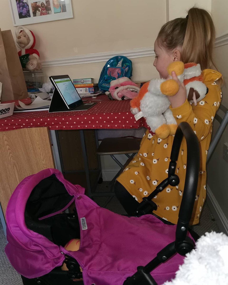 caravanbutlins's tweet photo. Our 4yo had an online lesson this week so she took Rainbow from the Skyline Gang along with her. #receptionclass #skylinegang #butlins #onlinelearning #onlyin2021 @SkylineGang1 https://t.co/bXihraYU1s