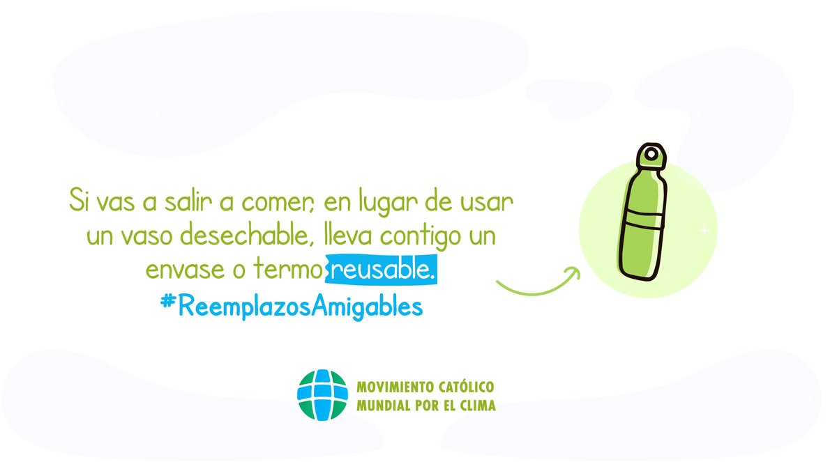 MovLaudatoSi's tweet photo. 👣 Paso a paso, con pequeños #ReemplazosAmigables, podemos reducir la contaminación y cuidar de nuestra casa común. ¡Sigue este y otros consejos, y vivamos juntos la #LaudatoSi! https://t.co/YQifSPhi5X