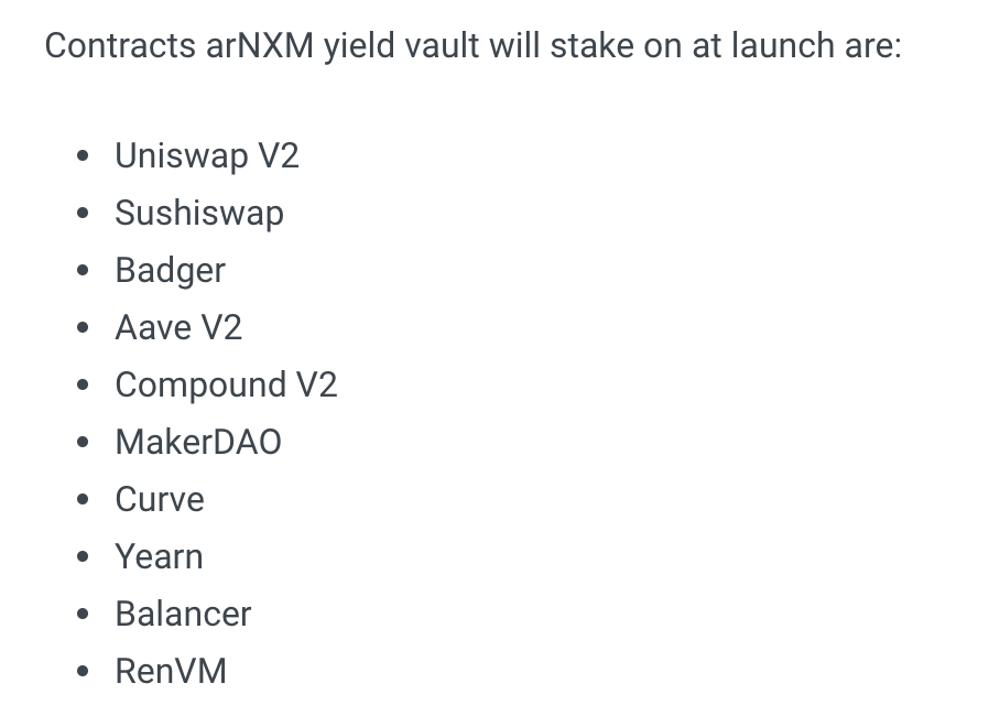 9/ At launch, 10 protocols are chosen by the  @ArmorFi team to stake in  @NexusMutual.