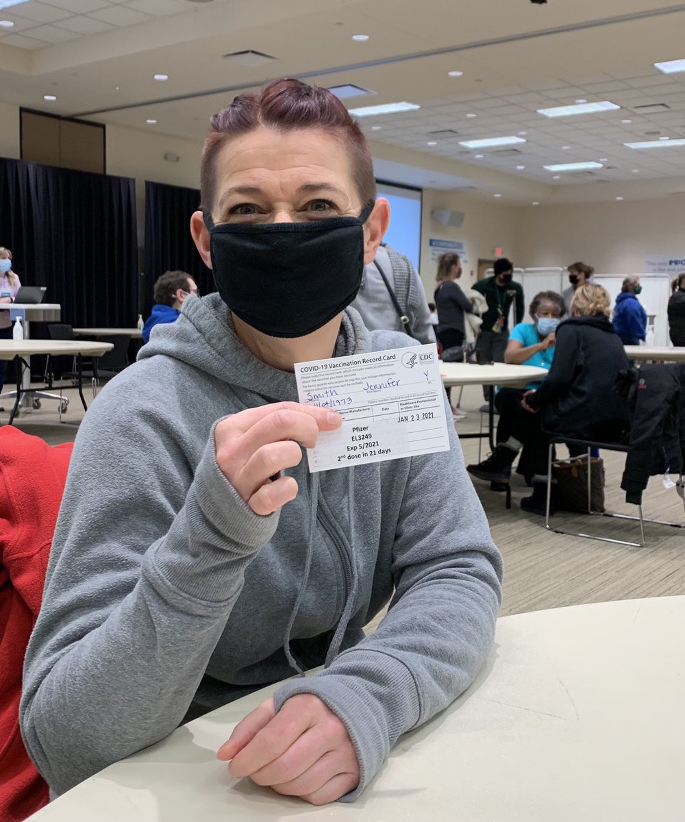NbctSmith's tweet photo. First vaccine dose ✅. Thanks for making teachers a priority. #teamkentucky #CoronavirusVaccine #togetherky #CovidVaccine #PfizerCovidVaccine #npstalk #stelizabeth https://t.co/n9yCBtXlrv