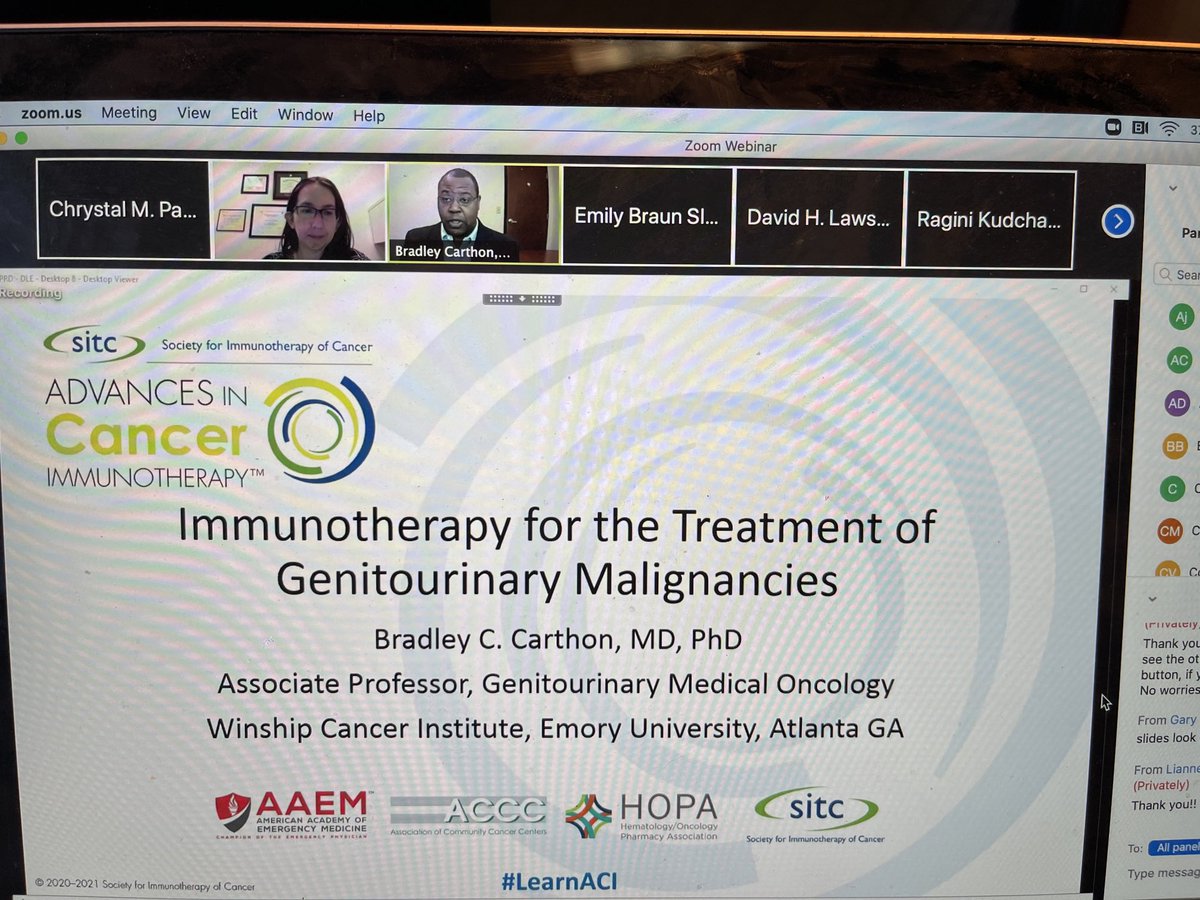 PaulosLab's tweet photo. Rockstar Dr. Bradley Carthon from Winship Emory ⁦@WinshipAtEmory⁩ presents advances in IO for Genitourinary Malignancies ⁦@sitcancer⁩ ATL SITC Advances in Cancer immunotherapy!! https://t.co/VcvZaQNa5h
