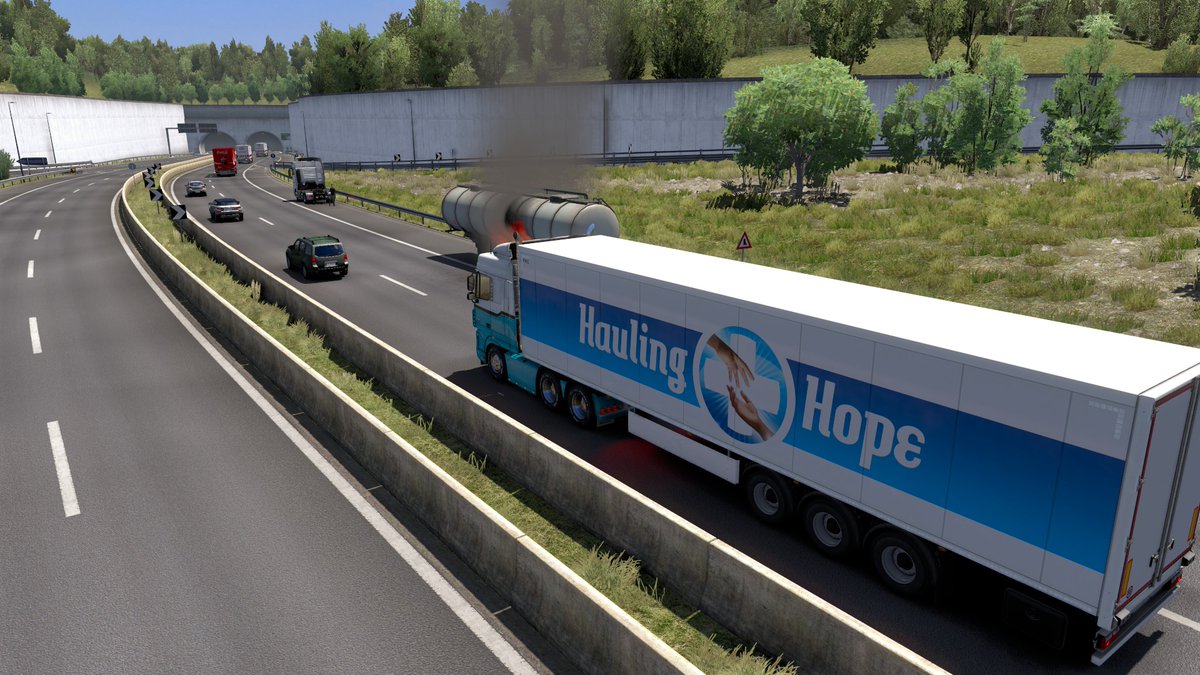 GhastlyMagic's tweet photo. Did a quick morning side run of Vaccine's from Nice France to Parma Italy, and even with the exploding trailers and bad driver's, they got there safely.👍 @SCSsoftware #ets2 #bestcommunityever #HaulingHope https://t.co/Kf2sESMZ94