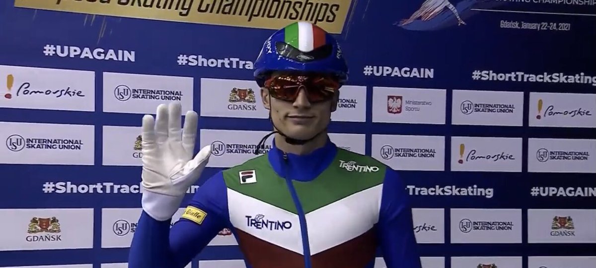 abuongi's tweet photo. #Ghiaccio #ShortTrack Bravo Pietro Sighel! L’azzurro è argento sui 500 agli Europei di Danzica 
#ShortTrackSkating https://t.co/4LbGojhmmJ