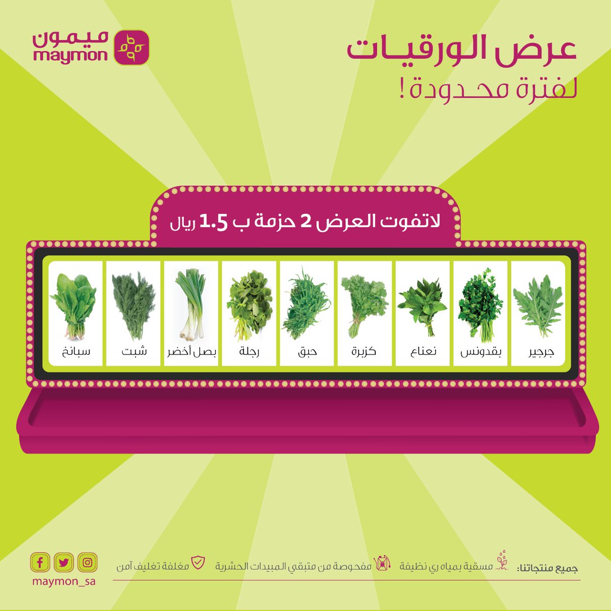 maymon_sa's tweet photo. استمتعوا مع عرض ميمون ولمدة ٣ ايام سعر خاص لحزم الورقيات
لا تفوت العرض 🍃💚
#تطبيق_ميمون https://t.co/0e6Qd0Tnwa