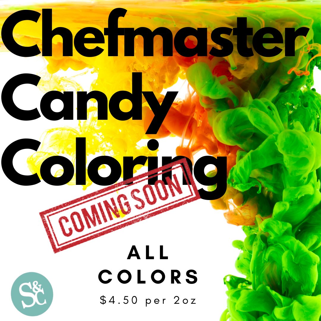 StoverCoBaking's tweet image. Chefmaster Candy Coloring arriving later this week or early next week! All colors (white will be added later) and bundled product offerings with chocolate.

#chefmaster #chocolatemaking #merckenschocolate