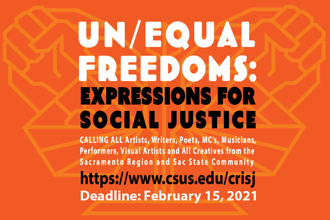 Calling all artists! The Center on Race, Immigration and Social Justice (CRISJ) <a href="/sacstate/">Sacramento State</a> is inviting individuals and/or groups to submit proposals for inclusion in the Un/Equal Freedoms: Expressions for Social Justice inaugural exhibition. More info ➡️ bit.ly/2YbZm6V