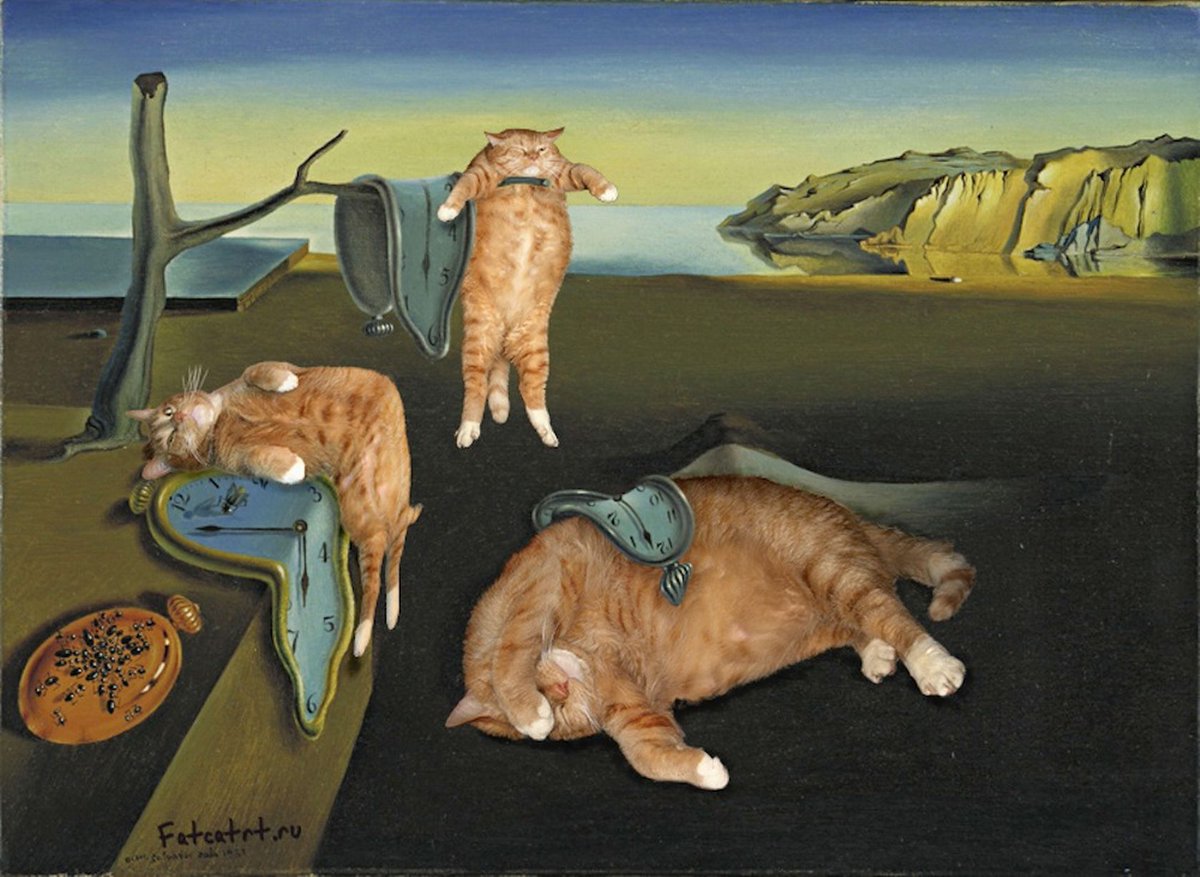 Russian artist Svetlana Petrova decided to add her big ginger cat to some iconic  portraits and masterpieces #womensart #Caturday