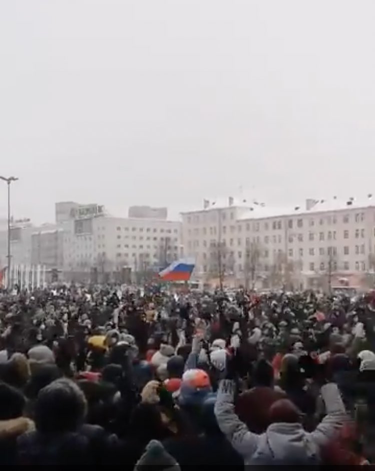 St Pete and Perm pro-Navalny protests. In Perm the protestors chanted Путин - вор, Putin is a thief