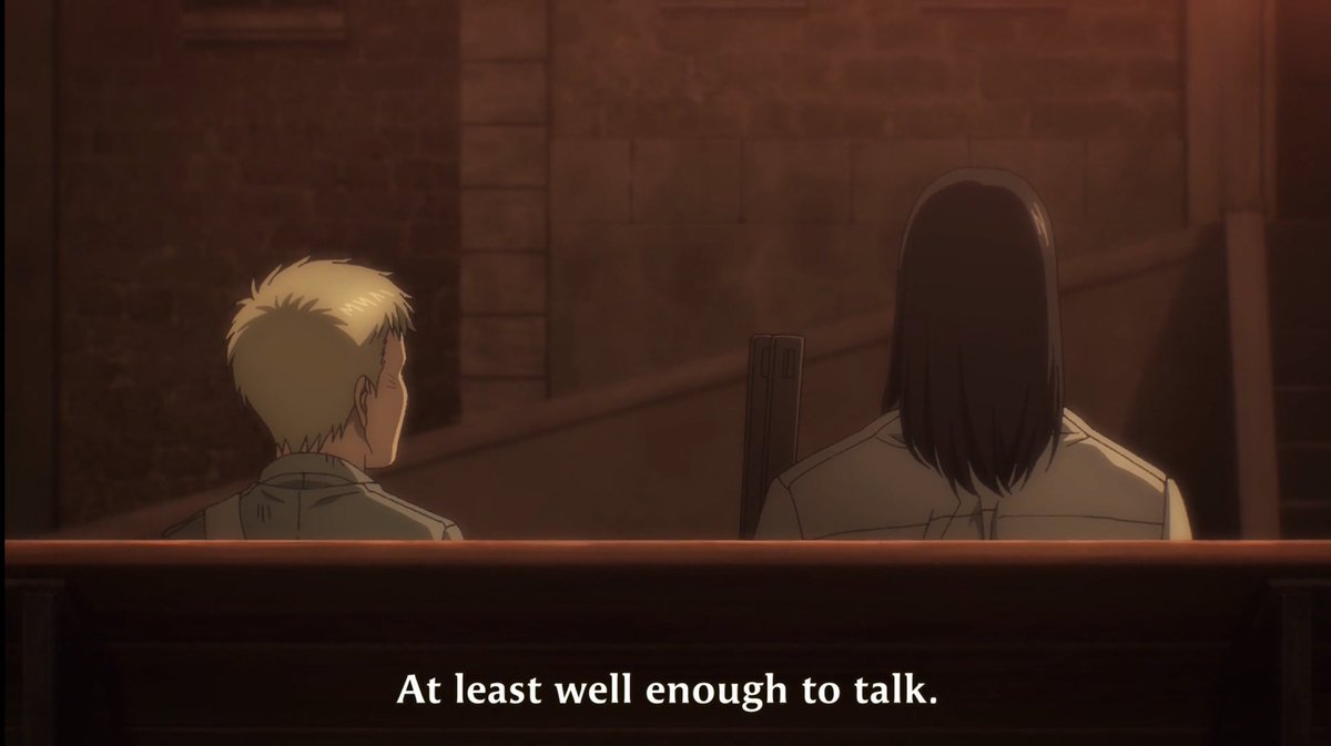 1. At first Eren and Mikasa was shown to be separated, it was Eren’s choice due to him saw his future memories of his fate and what he must do in order to protect Mikasa, Armin and everyone else. Eren was not adjusted to contact his friends yet, until the boy from marley talked.