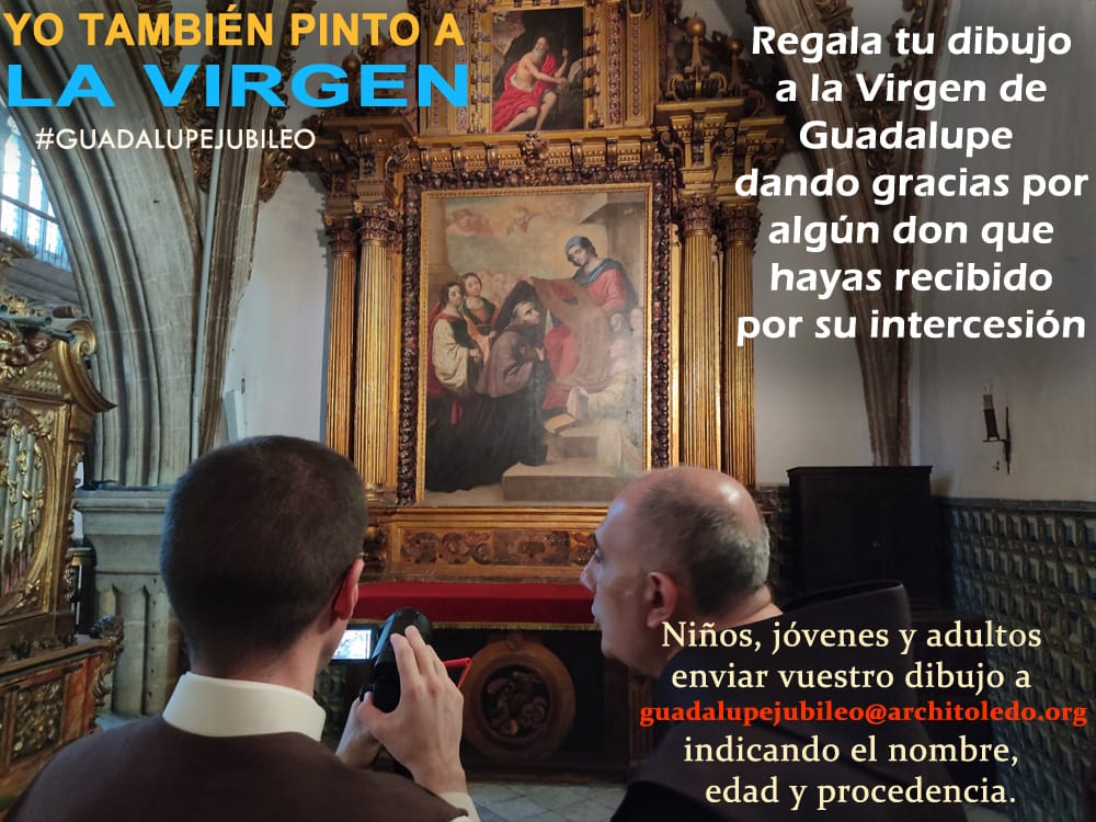 En el día de #SanIldefonso, compartimos el cuadro de #Zurbarán dedicado a la Virgen y a su santo defensor que puedes ver en <a href="/RMSMGuadalupe/">MonasterioGuadalupe</a>
¿Nos mandas tu dibujo?
#GuadalupeJubileo